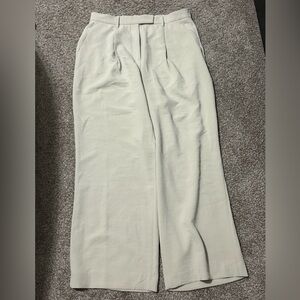 SOLD-Abercrombie & Fitch Cream High Rise Wide Leg Trouser size 32 LONG